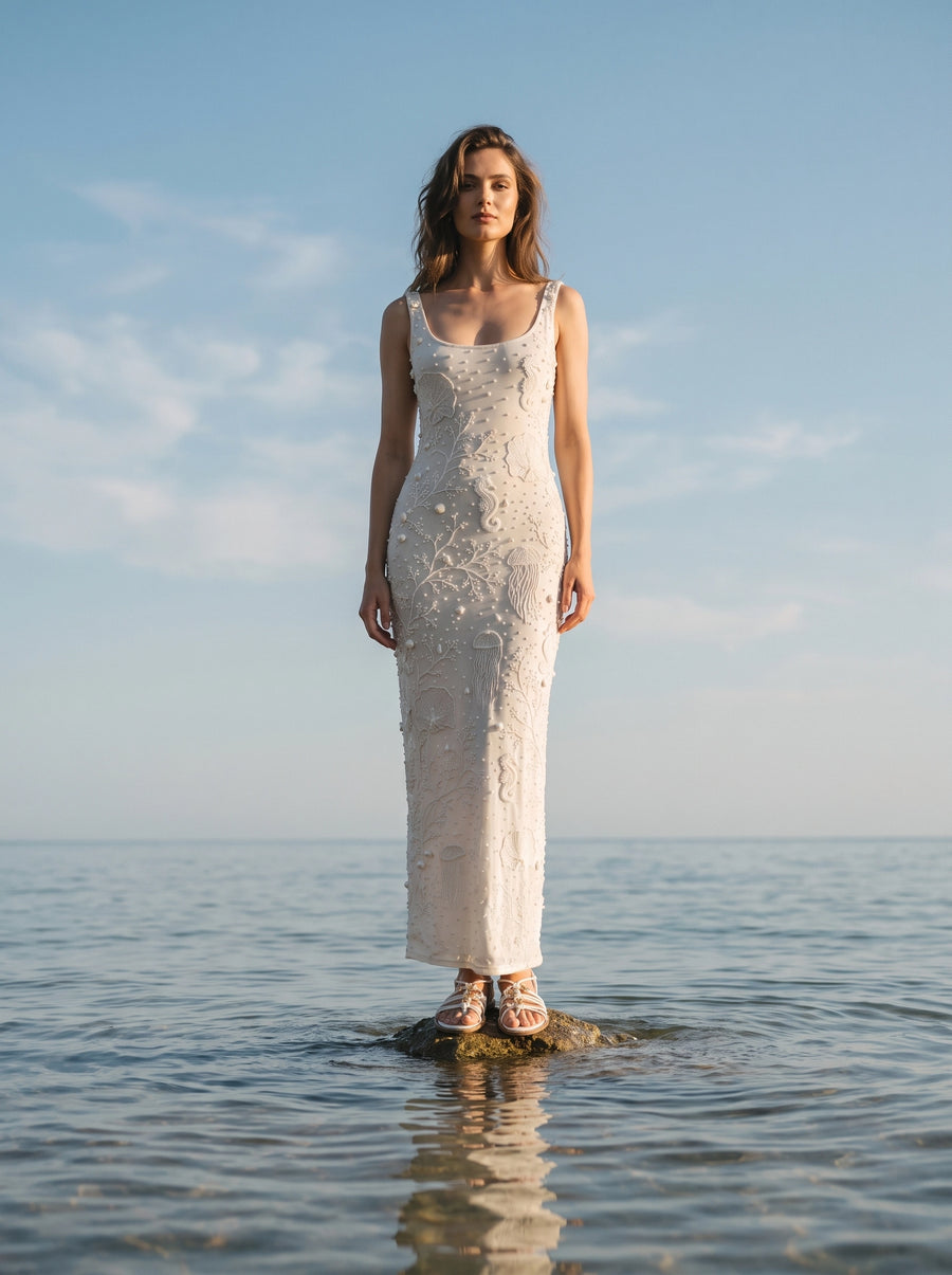 Coralie White Maxi Dress