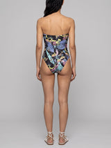 Black Abstract Cut-out Swimsuit