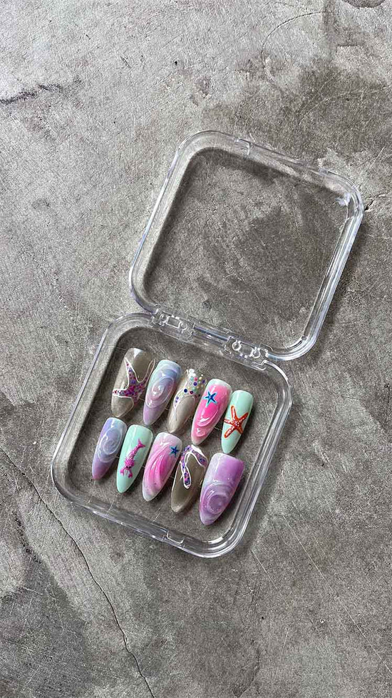 The Celeste Set Press on Custom Nails - Oceanus Swimwear