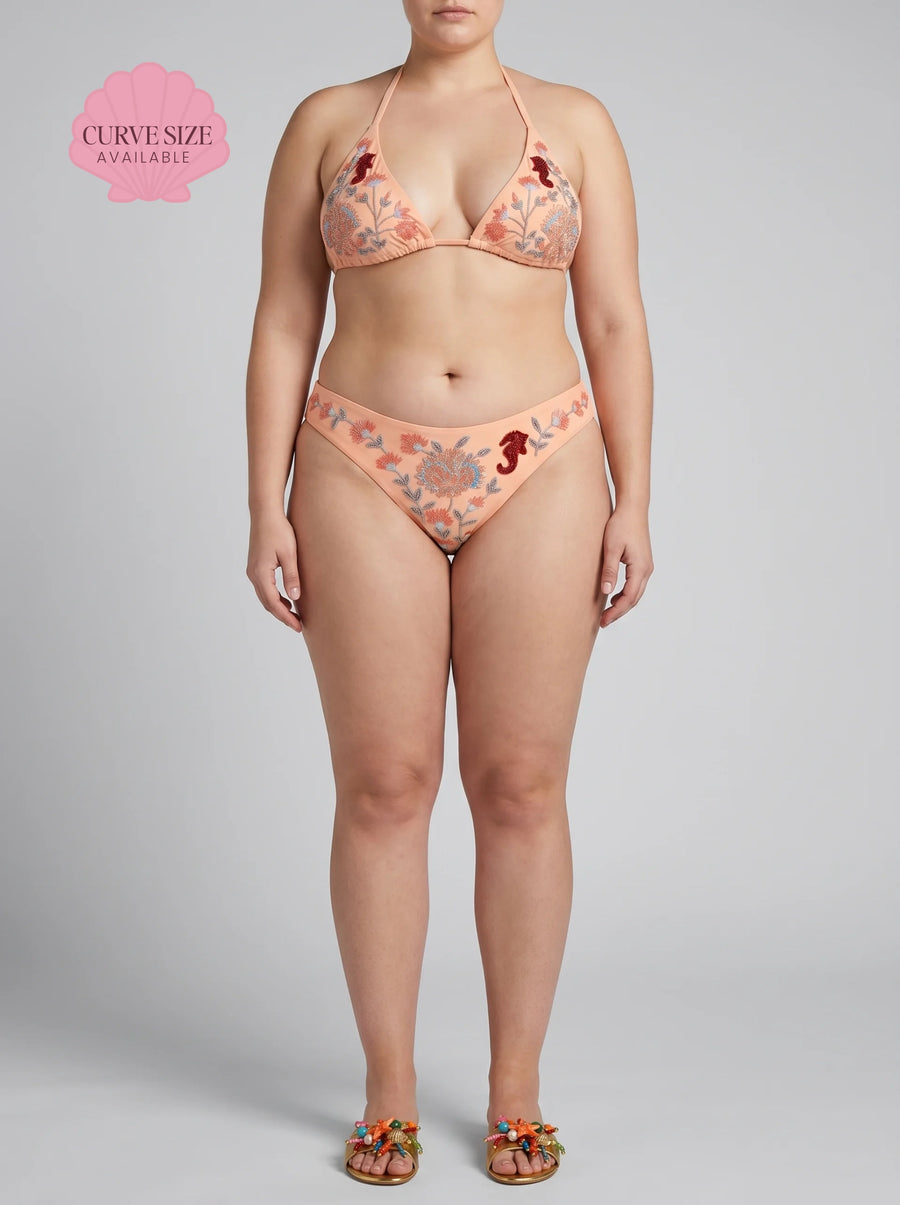 Seahorse Coral Hand Beaded Bikini MultiColour