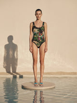 Pandora Luxe Hand Beaded Black Swimsuit in Stock