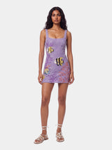 Morish Idol Hand Beaded Mini Dress Purple