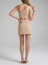 Callie Co-ord Top Light Brown