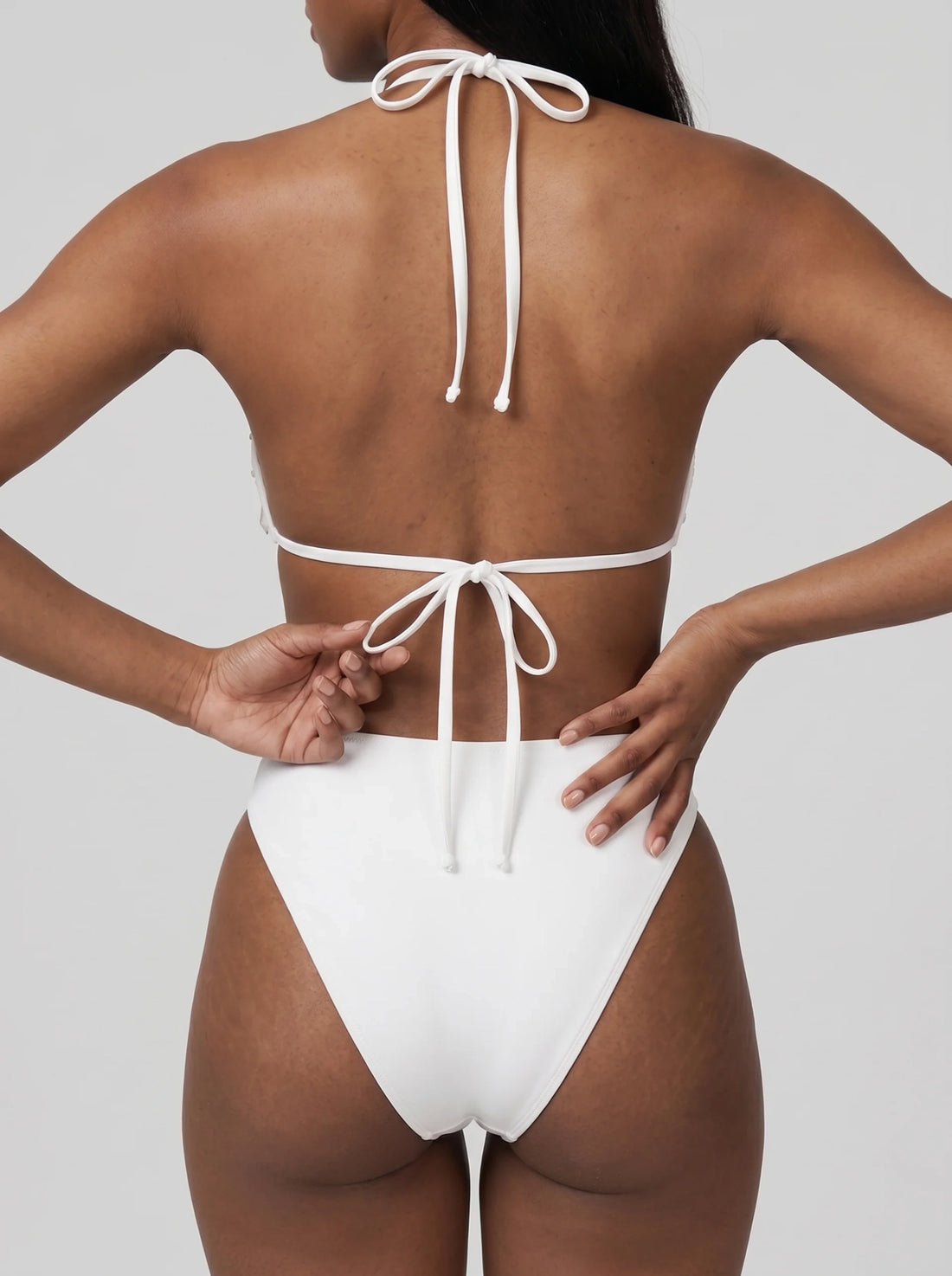 Calliope Luxury Crystal Bikini Top White