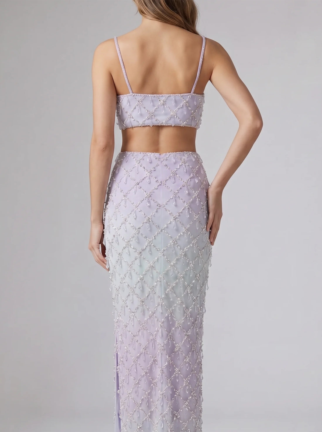 Calliope Luxury Crystal Blue Ombre Co-ord Skirt