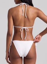 Beach Vibe White Beaded Bikini Bottom