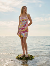 Mare Wave Pink Beaded Mini Dress