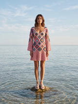 Spring Pink Crochet Dress