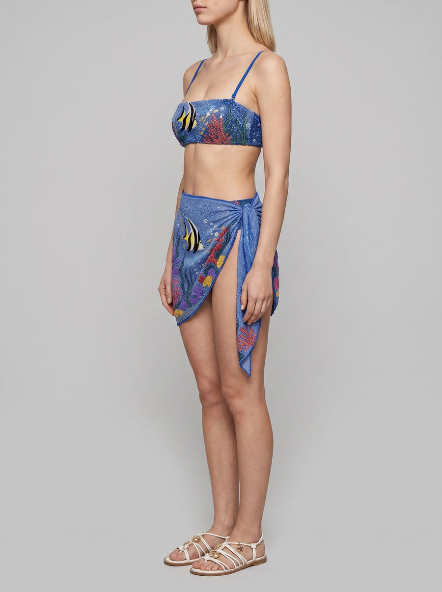Marine Fish Blue Sarong