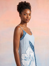 Delilah Beaded Dress Blue Oceanus x By Poppy in Stock