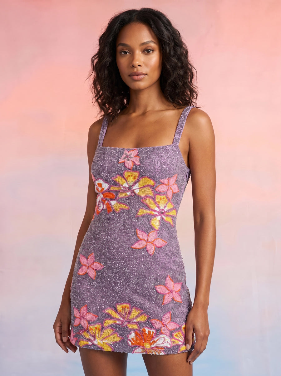 Millie Petals Lilac Mini Dress