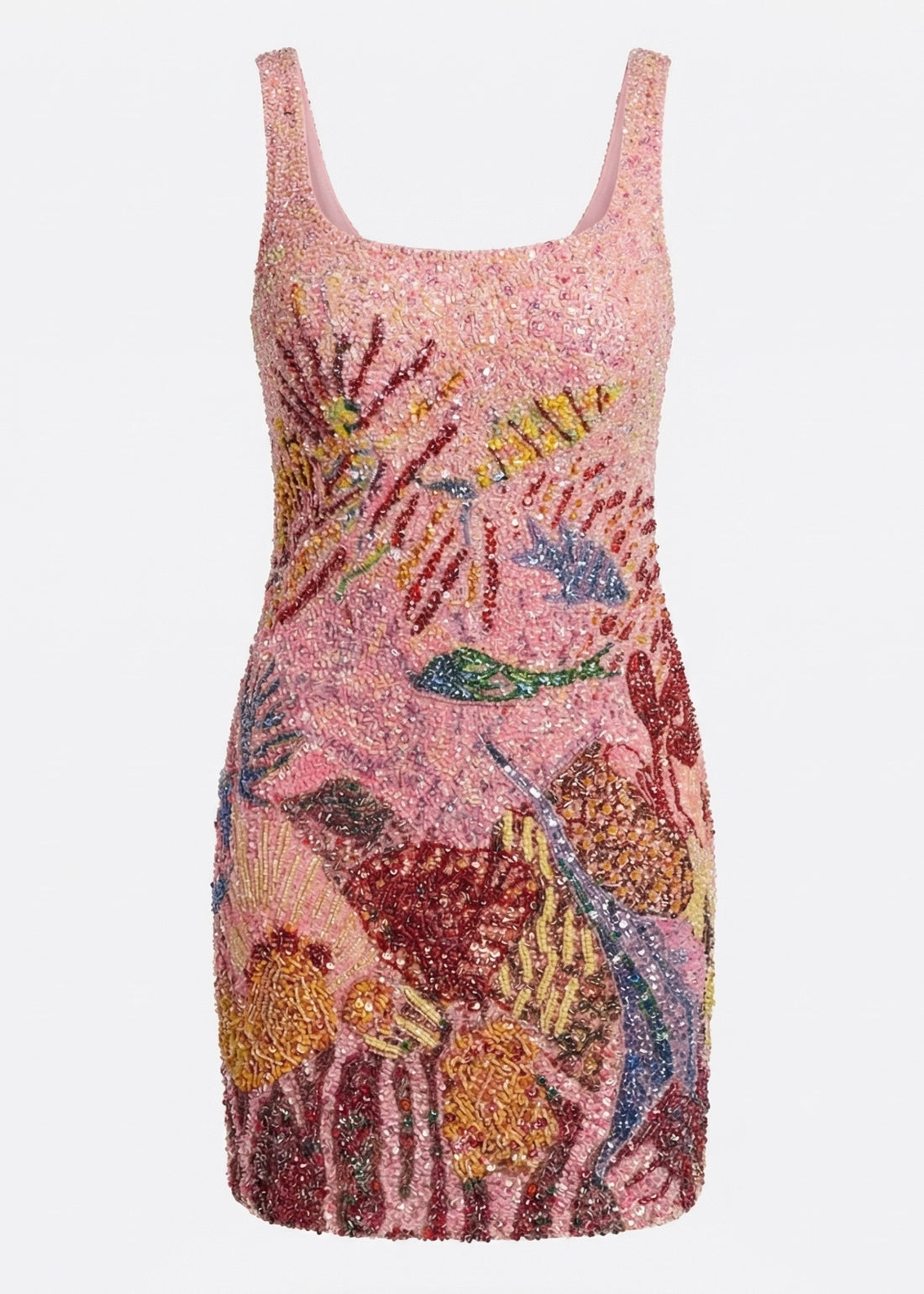 Oceanic Bloom Mini Dress in Pink