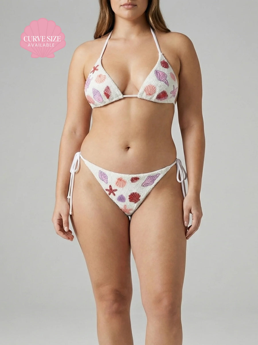 Shell Beaded Bikini Top