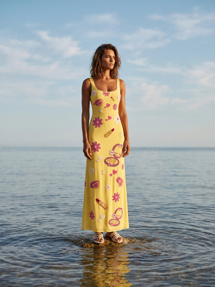 Totally Spies Lycra Long Dress Cosmetic Yellow