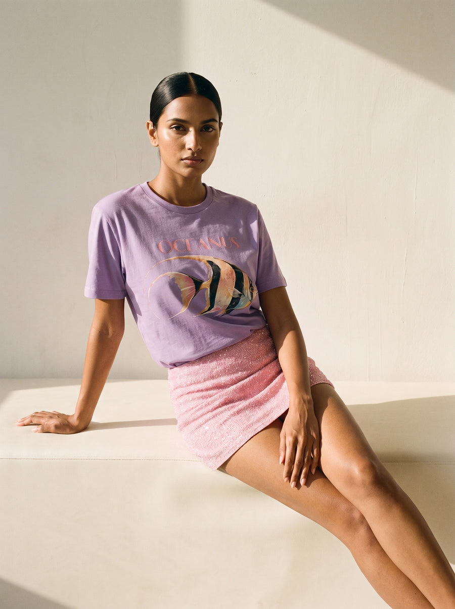 Oceanus Tropical Fish Purple T-Shirt
