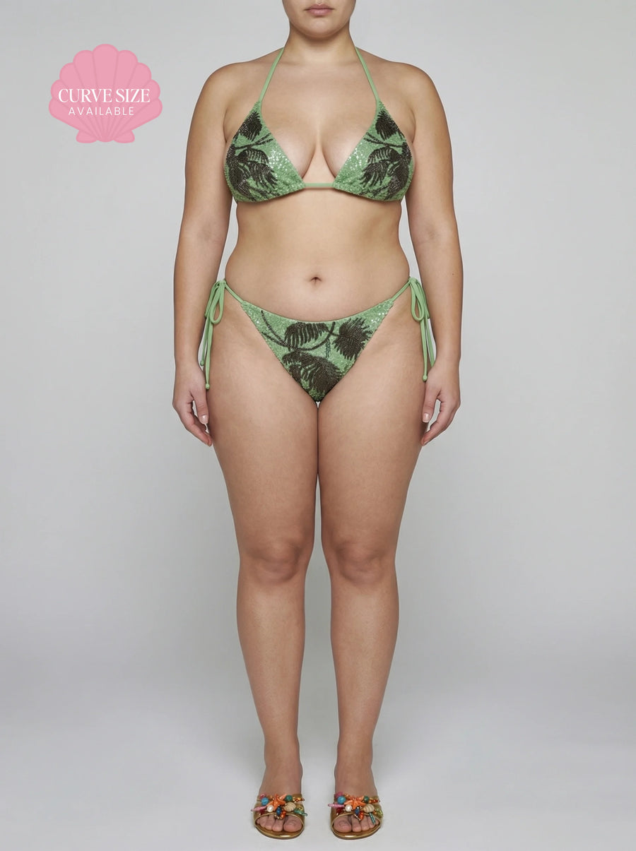 Curve St. Barth Hand-Beaded Crystal Bikini Bottom