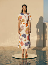 Lydia Midi Party Dress White