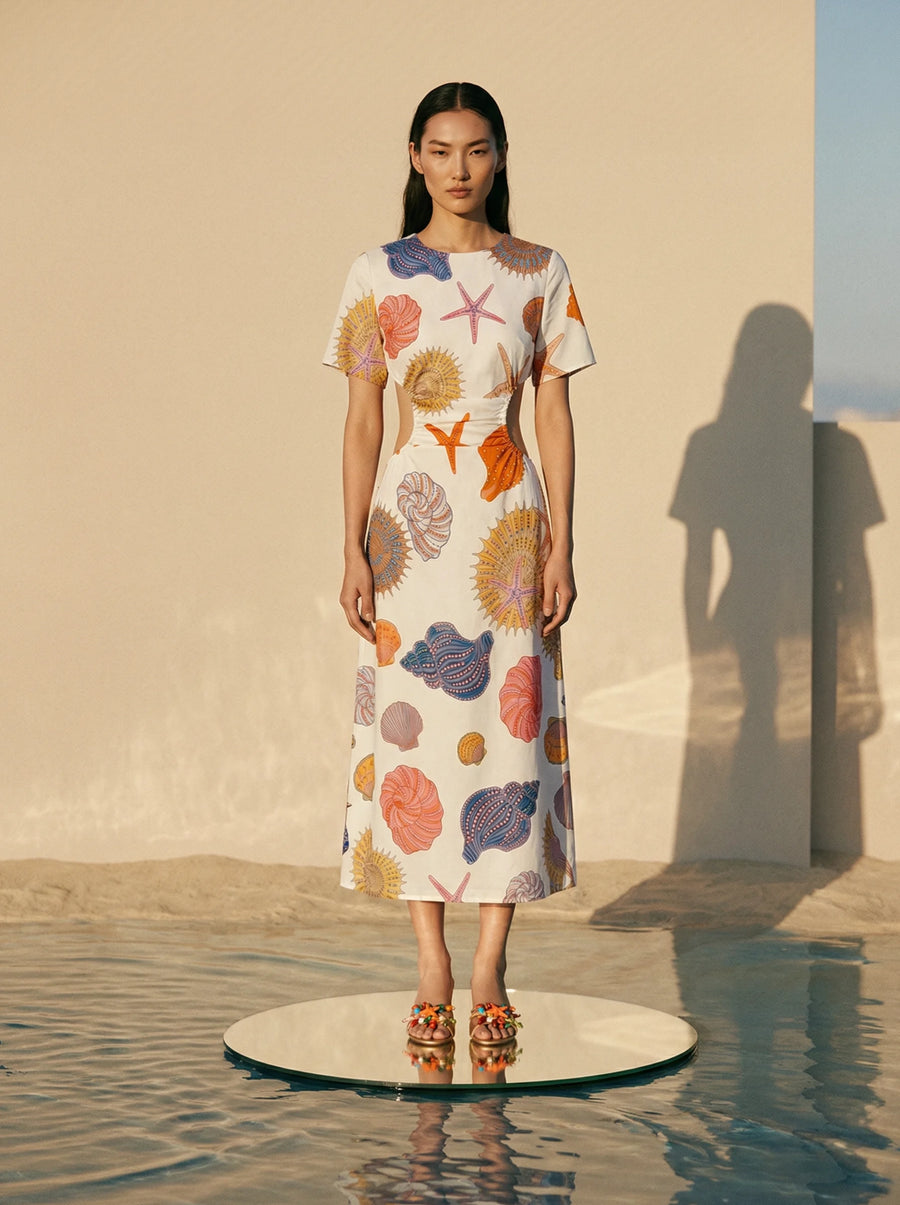 Lydia Midi Party Dress White