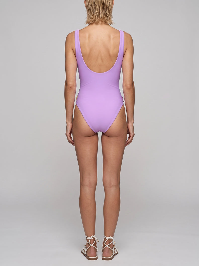 Oceanus Pearl Tide Purple Swimsuit