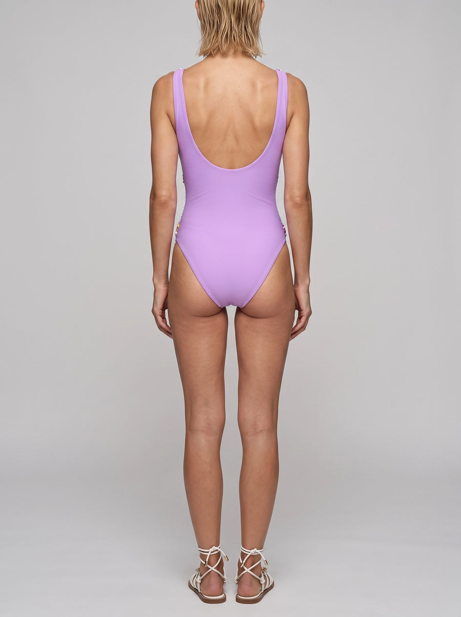 Oceanus Pearl Tide Purple Swimsuit