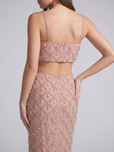 Calliope Luxury Crystal Co-Ord Top Nude