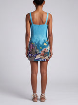 Mira Beaded Blue Mini Dress