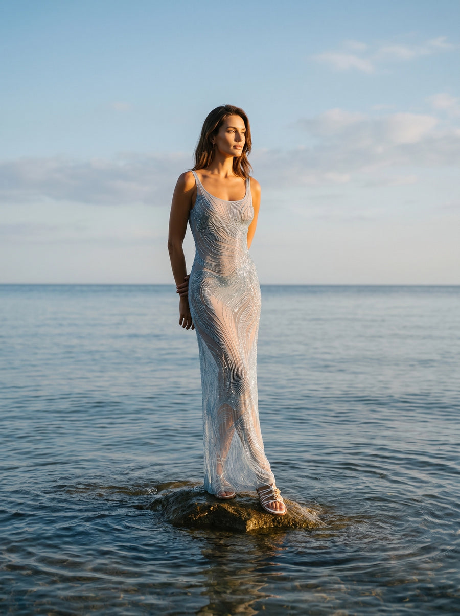 Saltwater Slip Blue Maxi Dress