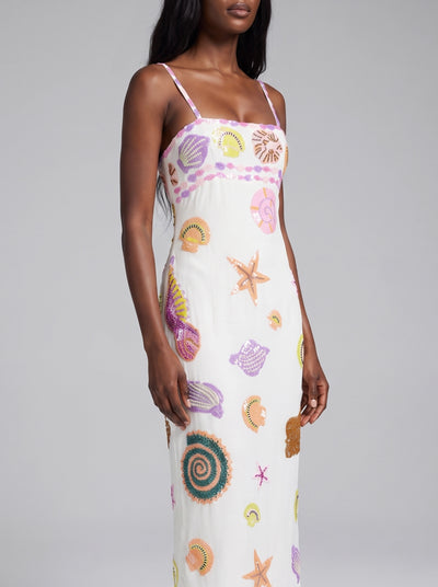 New York Strapped Dress in White