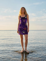 Coral Purple Velvet Mini Dress
