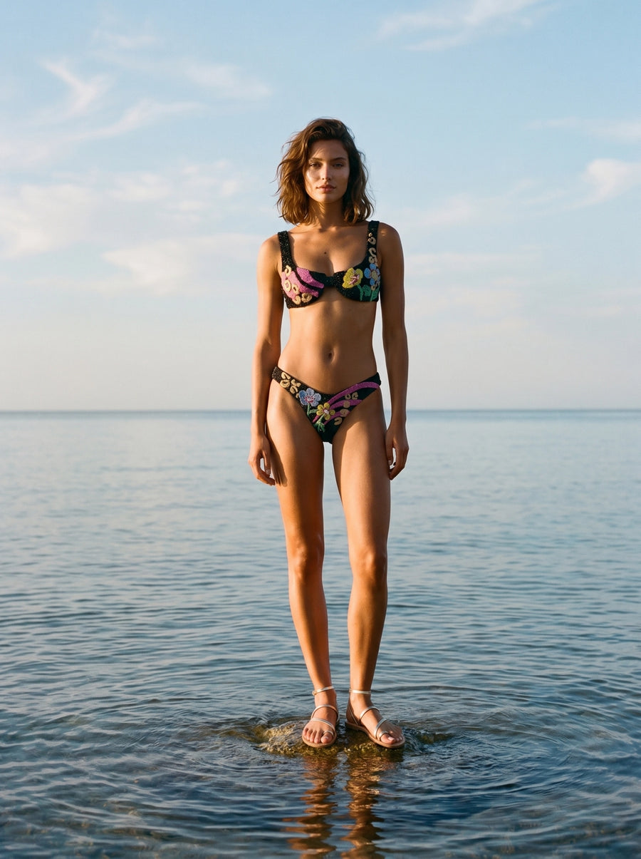 Colorful Flower Bikini Bottom