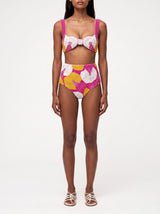Oceanus x Zandra Rhodes Swirlshell Beaded Bikini Bottom Fuschia