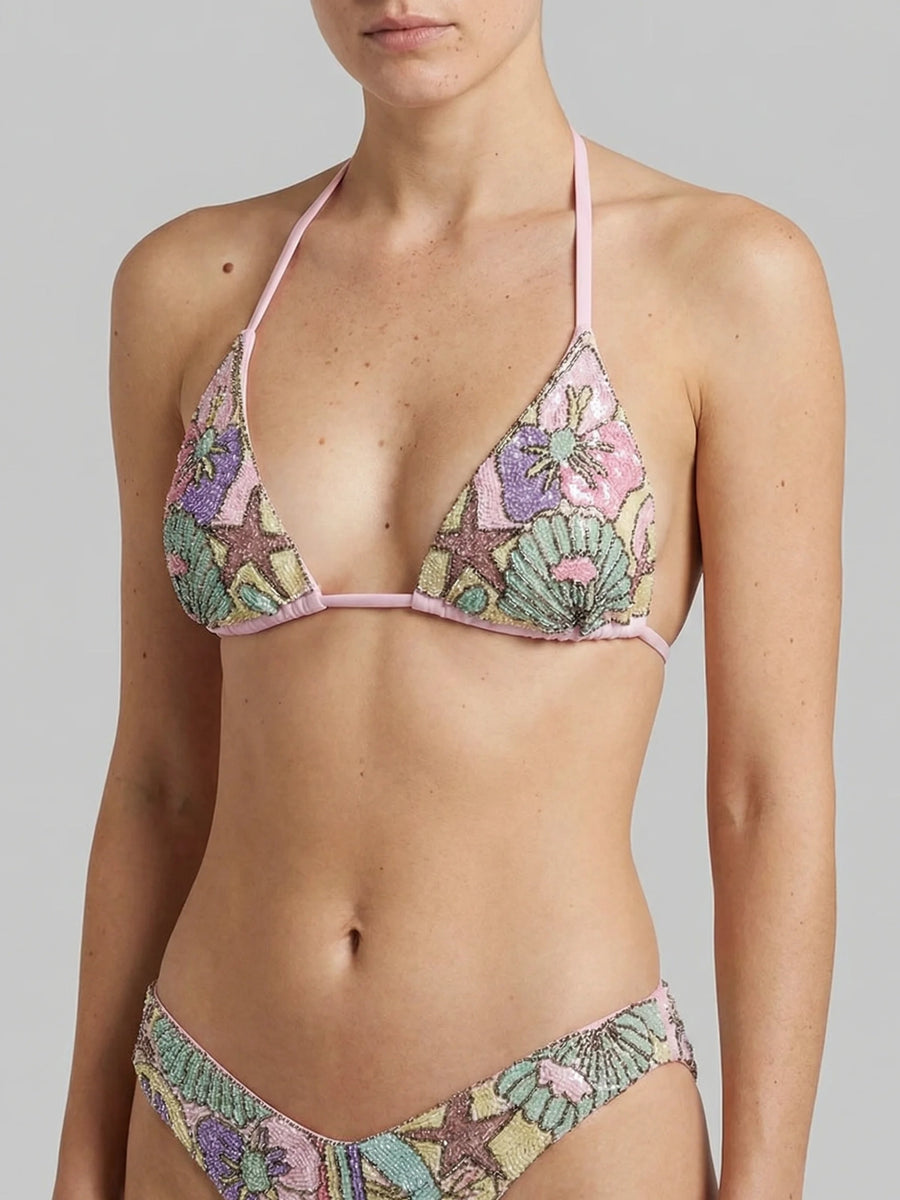 Talia Hand Embroidered Multi Colour Bikini Bottom