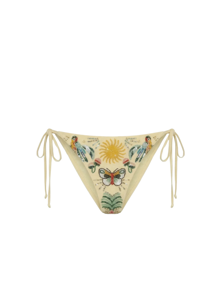 Aurelia Embroidered Luxury Yellow Bikini Bottom