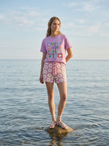 Lilac Plage Tee Beaded T-Shirt