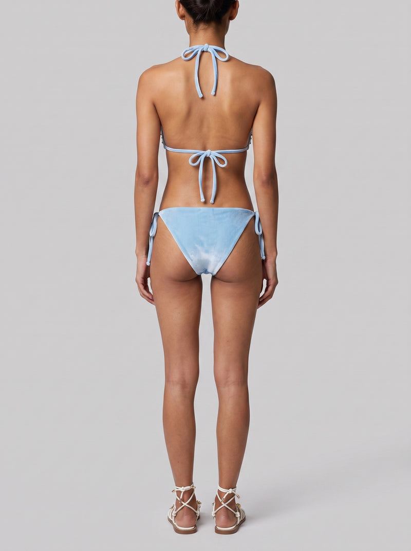 Sky Blue Sunburst Triangle Bikini Top