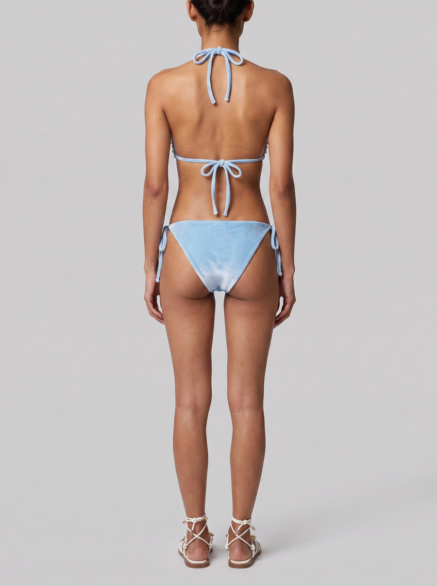 Sky Blue Sunburst Triangle Bikini Top