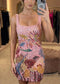 Oceanic Bloom Mini Dress in Pink
