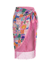 Starfish Mosaic Tasseled Pink Midi Sarong