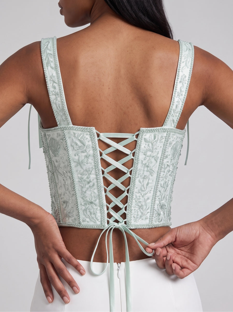 Ocean Pearl Ribbon Multi Color Top