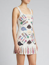 Oceanus x Zandra Rhodes Dream Shell Mini Dress White