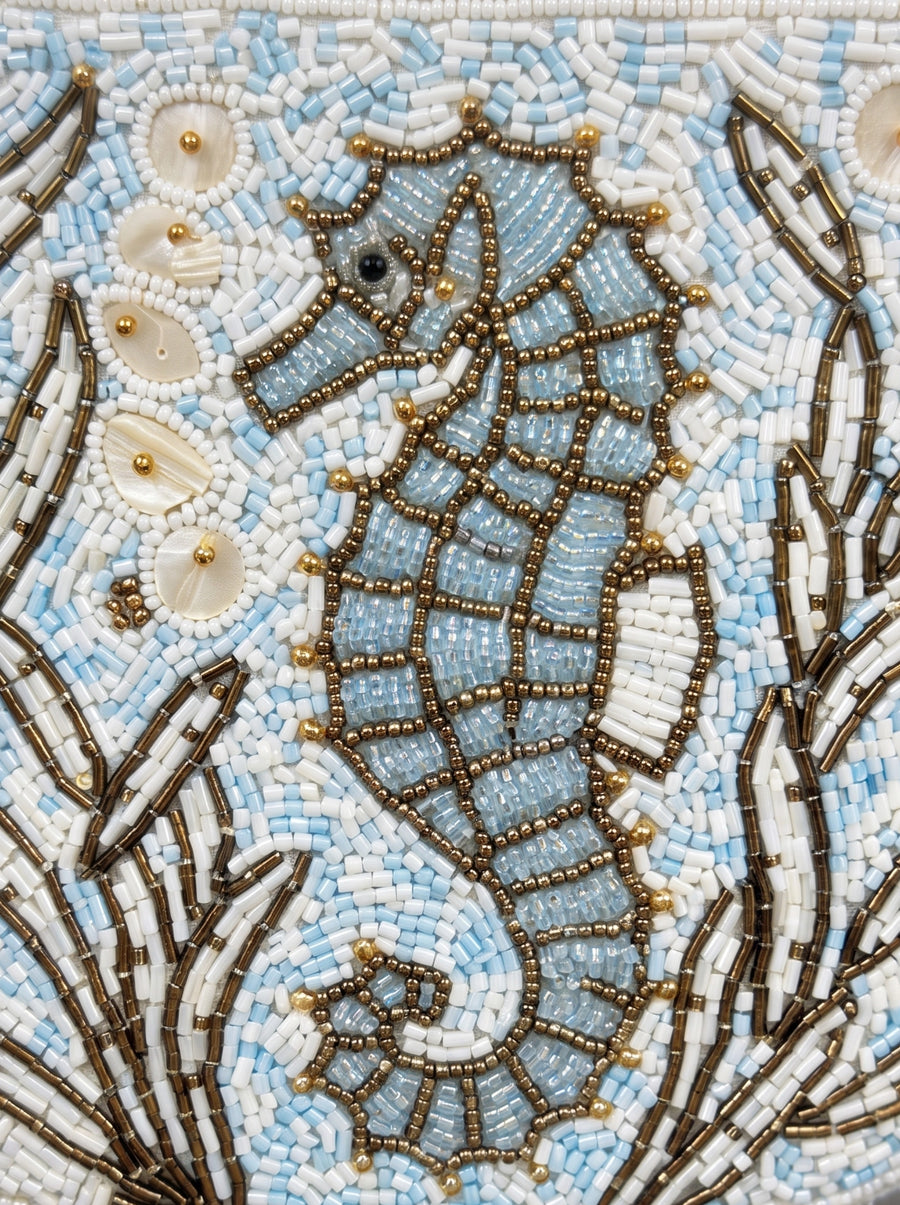 Seahorse Blue White Bag