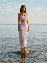Calliope Luxury Crystal Blue Ombre Co-ord Skirt