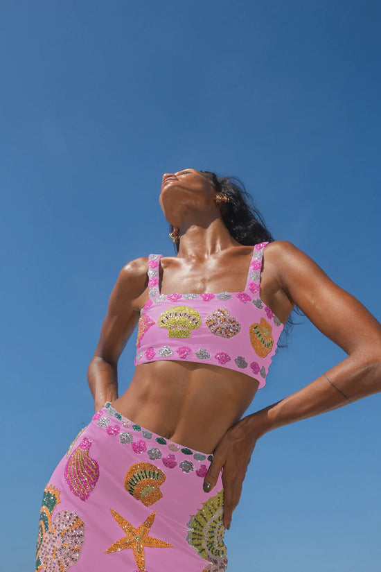 New York Hand - Embroidered Top - Oceanus Swimwear