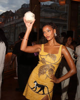 St. Barth Hand - Beaded Crystal Dress - Yellow - Oceanus Swimwear