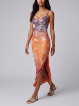 Champagne Glow Maxi Dress Purple Orange