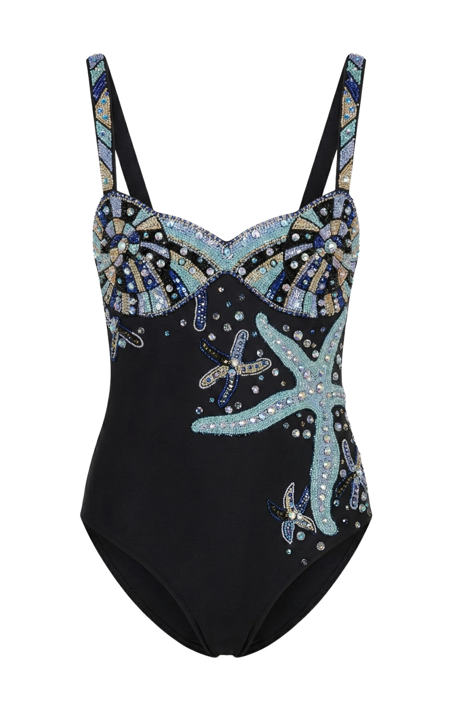 Selene Sea Shell Swimsuit in Black