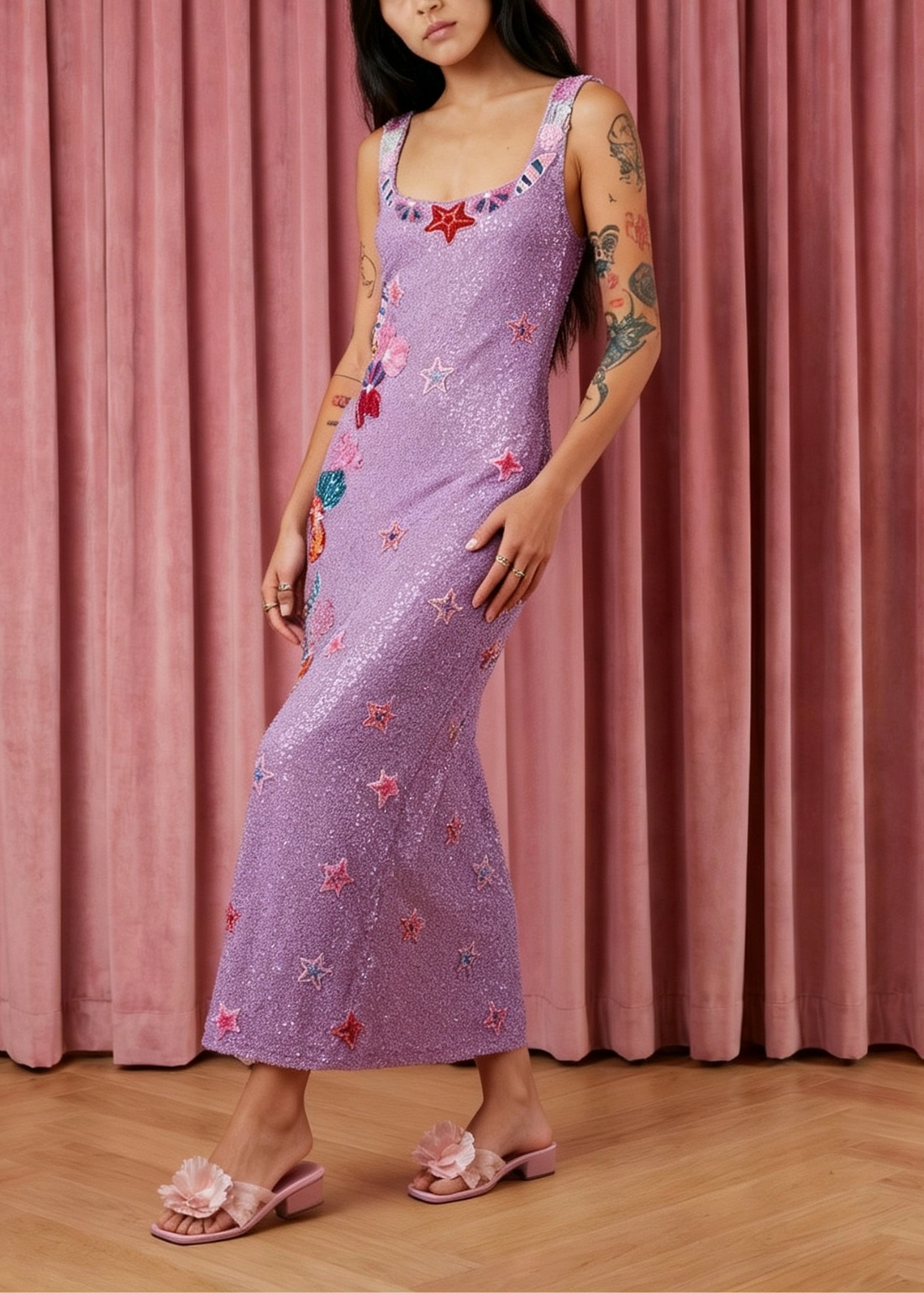 Sea Whisper Purple Maxi Dress