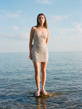 Silver Lining Hand-Embroidery Mini Dress in Stock