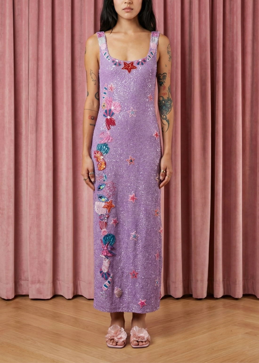 Sea Whisper Purple Maxi Dress