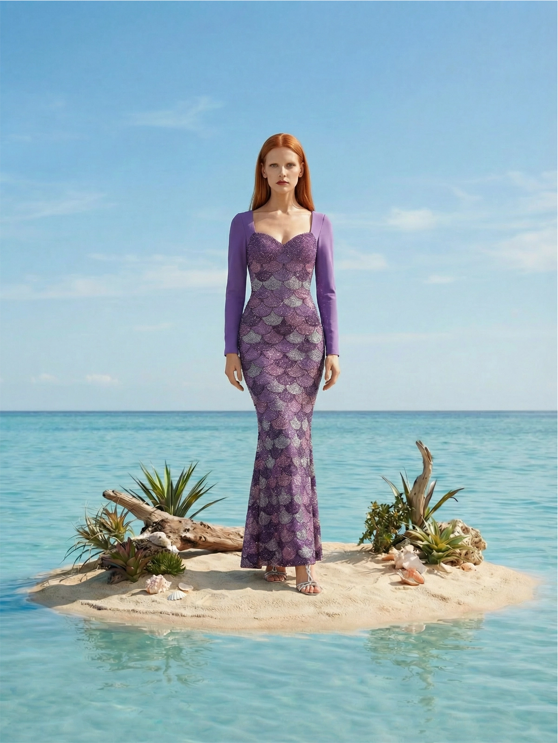 Disney | Oceanus Alana Shell Bell Sleeve Dress